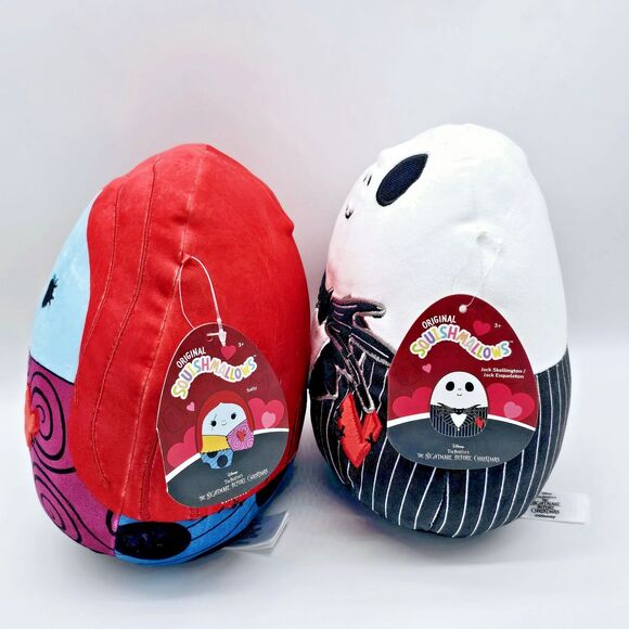 Squishmallows Nightmare Before Christmas Plush Set Jack & Sally 8 inch New W Tag - Picture 6 of 12